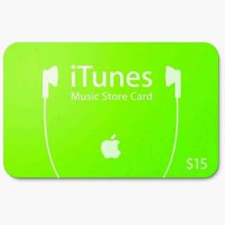  Apple iTunes Music Card 15.00   Prepaid  Players 