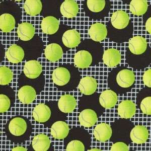 TENNIS ANYONE? TENNIS BALL SPORTS~ Cotton Quilt Fabric  