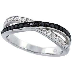   Clear & Black CZ Stones For Women 5.5MM ( Size 6 to 9) Size 6 Jewelry
