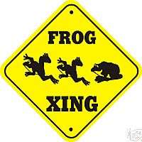 Frog Xing Sign   Many Pet & Wildlife Animals Crossings  