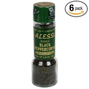 Alessi Black Peppercorn Grinder, 2.64 Ounce (Pack of 6)  