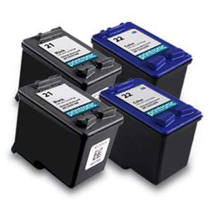 4pk Printronic For Hp 21 22 C9351AN C9352AN Black Color Ink Cartridge