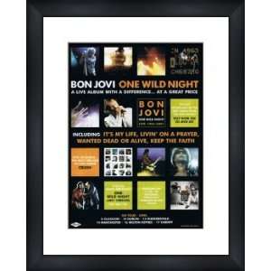 : BON JOVI One Wild Night   Custom Framed Original Ad   Framed Music 