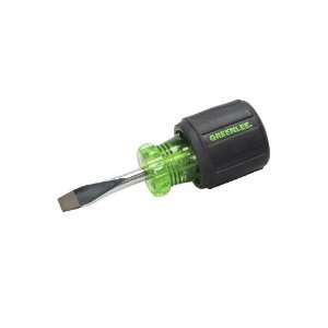  Greenlee 0153 28C Stubby Screwdriver, Flat Blade, 1/4 by 1 