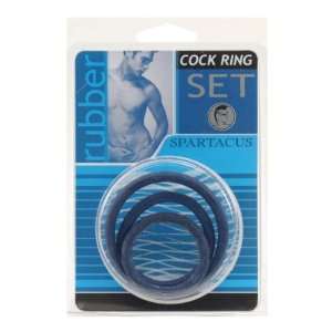  Spr 24   3 Blue Soft Rubber Penisring Set Spartacus 