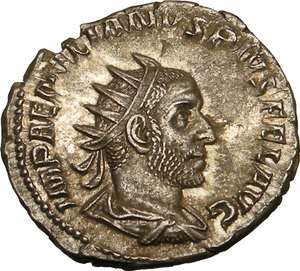 AEMILIAN  253 A.D.,Rome. Silver Denarius. Virtus. Very Rare.  