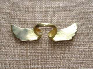 Vintage/fashion gorgeous ANGEL WINGS fly fairy gold brass ring  