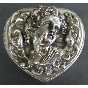  Henryk Winograd .925 Sterling Silver Cupid Heart Pin 