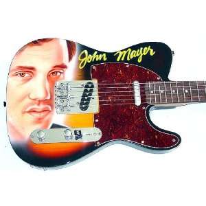 John Mayer Autographed Signed Airbrush Guitar & Proof PSA/DNA