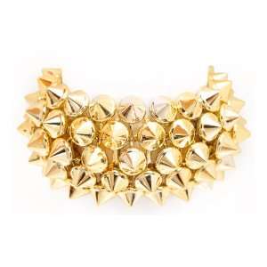 Urban Outfitters Style Funky Spike Bracelet Gold Color