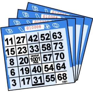  1 ON Blue Kite Pattern Paper Bingo Cards (500 ct) Toys 