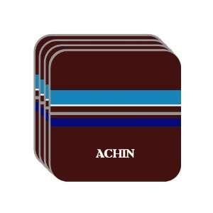 Personal Name Gift   ACHIN Set of 4 Mini Mousepad Coasters (blue 