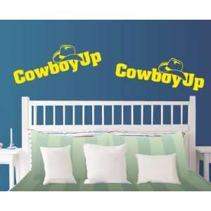   Yellow Large CowBoy Up 2 Pack Wall & Window Decal
