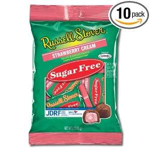 Russell Stover Sugar Free Strawberry Cream, 3 Ounce Peg Bags (Pack of 