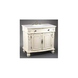  White Vanity Chest W/White Marble Top, White Sink: Home 