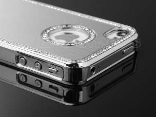 Silver Luxury Bling Diamond Rhinestone Aluminium Case Cover For iPhone 