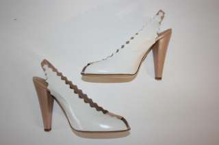 NIB Authentic Chloe Womens Classic Heels White Shoes Sandals Pumps 