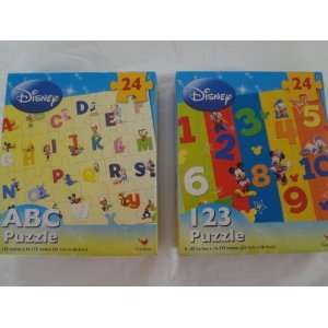  Disney ABC and 123 Puzzles 24 Piece (Set of 2) Toys 