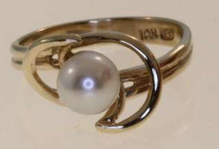 10K YELLOW GOLD GEMSTONE RING 1 PEARL 6.28MM 3.1 GRAMS 10.8MM (TOP TO 