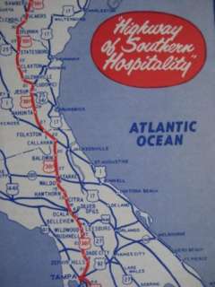 1955 TOBACCO TRAIL Road Map US 301 Virginia North Carolina Georgia 