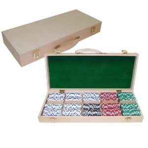 500 Pc Striped Dice Wooden Set   Casino Supplies  Poker Chip Sets 