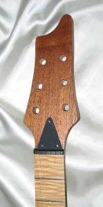 Custom made African Mahogany Guitar Neck with Flame Maple Fretboard 