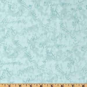  44 Wide Tranquil Moments Relax Words Aqua Fabric By The 