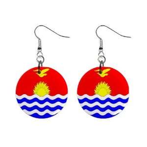  Kiribati Flag Button Earrings 