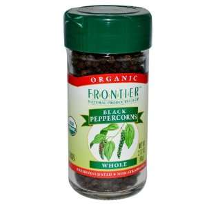 Frontier Peppercorns, Black Whole CERTIFIED ORGANIC 2.12 oz. Bottle 