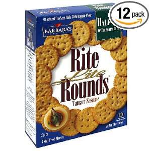 Barbaras Bakery Rite Lite Rounds, Tamari Sesame Crackers, 11 Ounce 