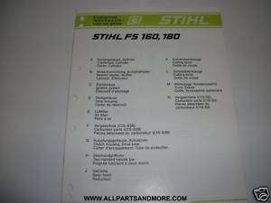 STIHL PARTS LIST MANUAL FOR FS 160 180  