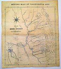 1850 California Mining Map  