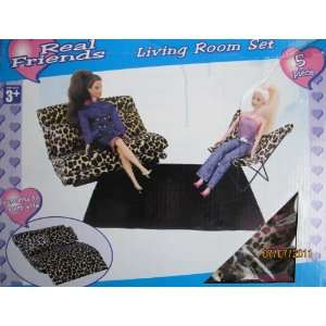  Real Friends LIVING ROOM Set LEOPARD PRINT 5 Piece For Barbie 