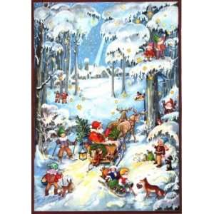 Santas Sleigh German Christmas Advent Calendar:  Home 