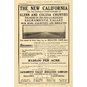   Ad Sacramento Valley Irrigation Glenn Colusa Land   Original Print Ad