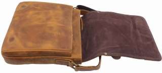 Vintage Mens Bull Leather Shoulder School Bag Messenger Satchel iPad 