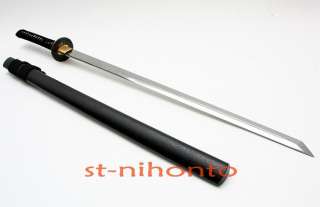 handmade 9260spring steel straight blade warrior tsuba ninja katana 