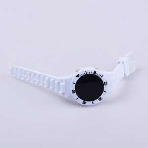  White Fashion LED Digital Watches / Jelly Silicone Mirror 