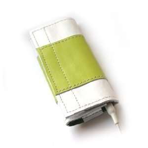 iPod Nano Leather Sleeve White with Avocado Belt 