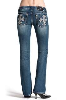 2011 AUTH MISS ME Jeans ART DECO CROSS BOOTCUT JW5374B Size 27  