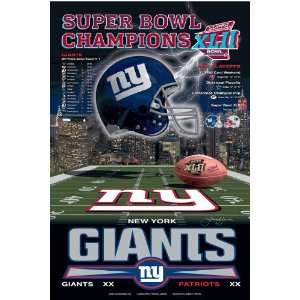 Super Bowl XLII Champions Poster   The New York Giants   Helmet Poster 