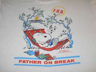 vintage SNOOPY FATHER ON BREAK PEANUTS SOFT t shirt L  