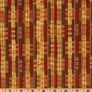   Asante Plaid Rust/Yellow Fabric By The Yard Arts, Crafts & Sewing