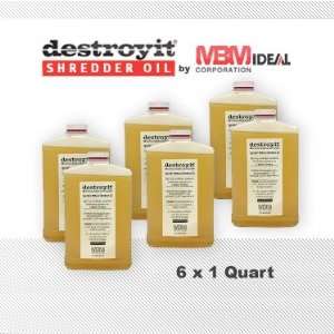  MBM Destroyit Paper Shredder Oil (6 x 1 quart)   CED216 