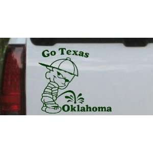 Go Texas Pee On Oklahoma Car Window Wall Laptop Decal Sticker    Dark 