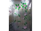 Faux Stained Glass Adhesive window film covering Rose  