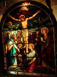 Beautiful Stained Glass Window (c.1896) Crucifixion  