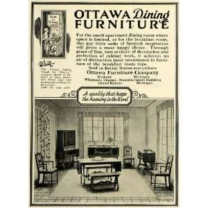  1924 Ad Ottawa Furniture Wooden Dining Table Chairs Set 
