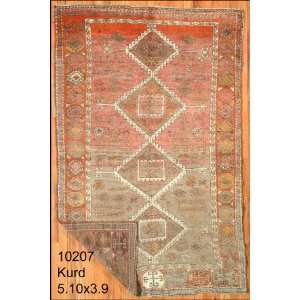  3x5 Hand Knotted Kurd Kurdistan Rug   39x510: Home 
