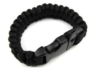 Paracord 550 Survival Bracelet w/ buckle Camping Kits black  